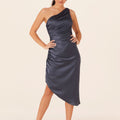 Asymmetric Midi Bridesmaids Dress Madeline Gardner