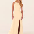 Chiffon Bridesmaid Dress with Leafy Appliqu��s Madeline Gardner