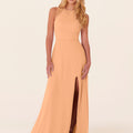 Chiffon Bridesmaid Dress with Leafy Appliqu��s Madeline Gardner