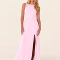 Chiffon Bridesmaid Dress with Leafy Appliqu��s Madeline Gardner