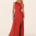 Chiffon Bridesmaid Dress with Leafy Appliqu��s Madeline Gardner