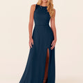 Chiffon Bridesmaid Dress with Leafy Appliqu��s Madeline Gardner