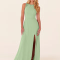 Chiffon Bridesmaid Dress with Leafy Appliqu��s Madeline Gardner