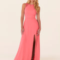 Chiffon Bridesmaid Dress with Leafy Appliqu��s Madeline Gardner