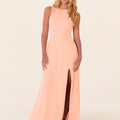Chiffon Bridesmaid Dress with Leafy Appliqu��s Madeline Gardner