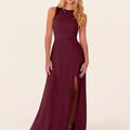 Chiffon Bridesmaid Dress with Leafy Appliqu��s Madeline Gardner