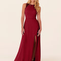 Chiffon Bridesmaid Dress with Leafy Appliqu��s Madeline Gardner