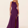 Chiffon Bridesmaid Dress with Leafy Appliqu��s Madeline Gardner