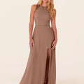 Chiffon Bridesmaid Dress with Leafy Appliqu��s Madeline Gardner