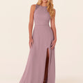 Chiffon Bridesmaid Dress with Leafy Appliqu��s Madeline Gardner