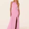 Chiffon Bridesmaid Dress with Leafy Appliqu��s Madeline Gardner