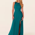 Chiffon Bridesmaid Dress with Leafy Appliqu��s Madeline Gardner