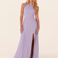 Chiffon Bridesmaid Dress with Leafy Appliqu��s Madeline Gardner