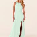 Chiffon Bridesmaid Dress with Leafy Appliqu��s Madeline Gardner
