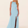 Chiffon Bridesmaid Dress with Leafy Appliqu��s Madeline Gardner