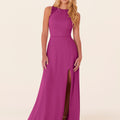 Chiffon Bridesmaid Dress with Leafy Appliqu��s Madeline Gardner
