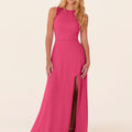 Chiffon Bridesmaid Dress with Leafy Appliqu��s Madeline Gardner