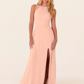 Chiffon Bridesmaid Dress with Leafy Appliqu��s Madeline Gardner