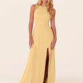 Chiffon Bridesmaid Dress with Leafy Appliqu��s Madeline Gardner