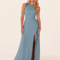 Chiffon Bridesmaid Dress with Leafy Appliqu��s Madeline Gardner