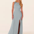 Chiffon Bridesmaid Dress with Leafy Appliqu��s Madeline Gardner