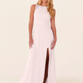 Chiffon Bridesmaid Dress with Leafy Appliqu��s Madeline Gardner
