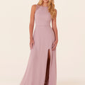 Chiffon Bridesmaid Dress with Leafy Appliqu��s Madeline Gardner