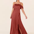 Luxe Satin Bridesmaid Dress with Cuffed Neckline Madeline Gardner