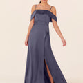 Luxe Satin Bridesmaid Dress with Cuffed Neckline Madeline Gardner