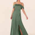 Luxe Satin Bridesmaid Dress with Cuffed Neckline Madeline Gardner
