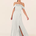 Luxe Satin Bridesmaid Dress with Cuffed Neckline Madeline Gardner