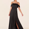 Luxe Satin Bridesmaid Dress with Cuffed Neckline Madeline Gardner