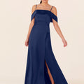 Luxe Satin Bridesmaid Dress with Cuffed Neckline Madeline Gardner