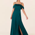 Luxe Satin Bridesmaid Dress with Cuffed Neckline Madeline Gardner