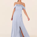 Luxe Satin Bridesmaid Dress with Cuffed Neckline Madeline Gardner