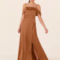 Luxe Satin Bridesmaid Dress with Cuffed Neckline Madeline Gardner
