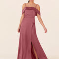 Luxe Satin Bridesmaid Dress with Cuffed Neckline Madeline Gardner