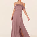 Luxe Satin Bridesmaid Dress with Cuffed Neckline Madeline Gardner