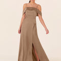 Luxe Satin Bridesmaid Dress with Cuffed Neckline Madeline Gardner