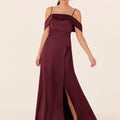 Luxe Satin Bridesmaid Dress with Cuffed Neckline Madeline Gardner