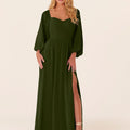 Chiffon Bridesmaid Dress with Bishop Sleeves Madeline Gardner