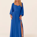 Chiffon Bridesmaid Dress with Bishop Sleeves Madeline Gardner