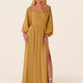 Chiffon Bridesmaid Dress with Bishop Sleeves Madeline Gardner