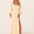 Chiffon Bridesmaid Dress with Bishop Sleeves Madeline Gardner