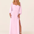 Chiffon Bridesmaid Dress with Bishop Sleeves Madeline Gardner