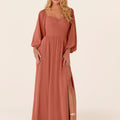 Chiffon Bridesmaid Dress with Bishop Sleeves Madeline Gardner