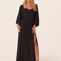 Chiffon Bridesmaid Dress with Bishop Sleeves Madeline Gardner