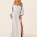 Chiffon Bridesmaid Dress with Bishop Sleeves Madeline Gardner