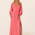 Chiffon Bridesmaid Dress with Bishop Sleeves Madeline Gardner