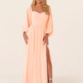 Chiffon Bridesmaid Dress with Bishop Sleeves Madeline Gardner